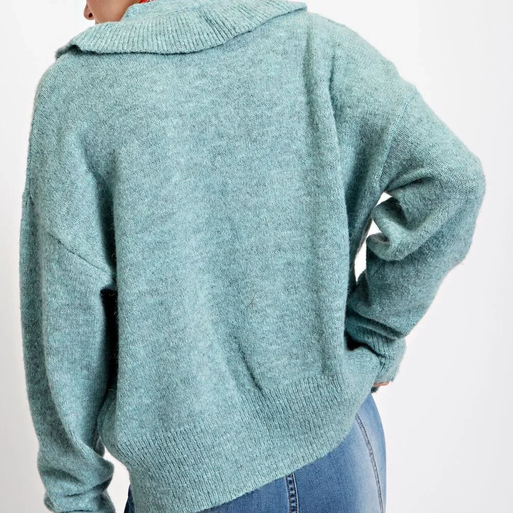 Easel Ruffle Front Cardigan - Picture 3 of 5